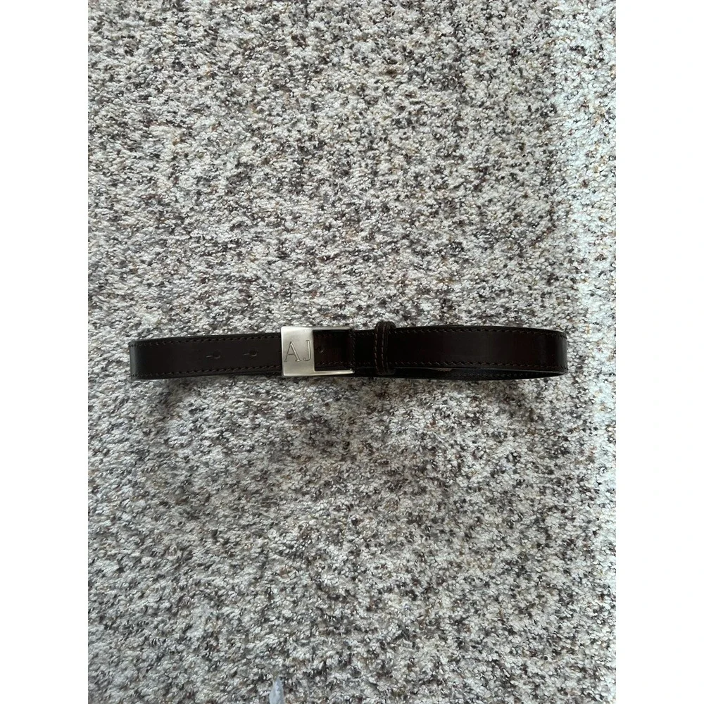 Armani Jeans AJ New Belt Leather ITALY Man Chocolate Brown Sz 70/28-32, 1